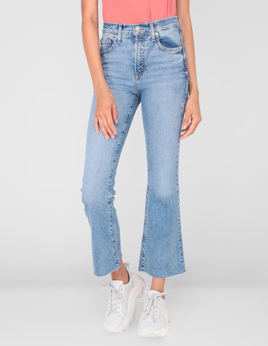 Jeans flare GAP lavado claro corte cintura alta para mujer en Liverpool
