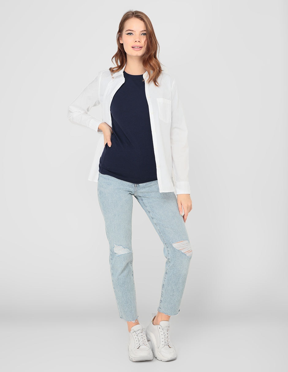 CAMISA GAP 841125A ALGODÓN, M, BLANCO