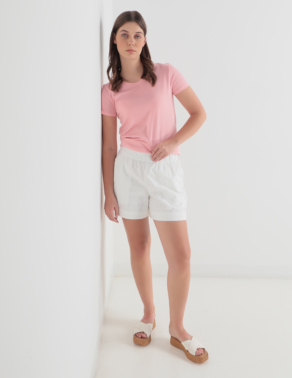Playera manga corta cuello redondo para mujer Playera manga corta cuello redondo para mujer