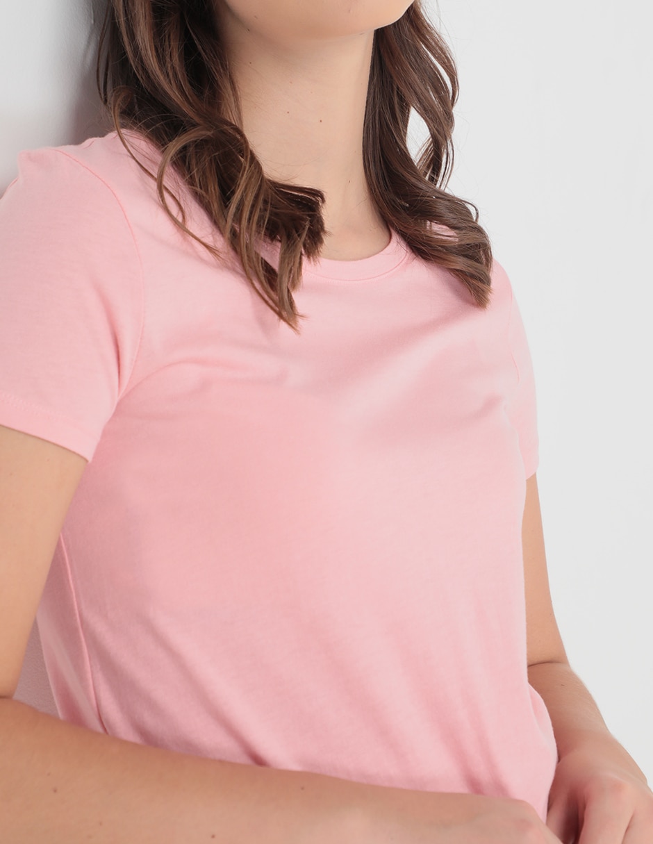 Playera manga corta cuello redondo para mujer 11