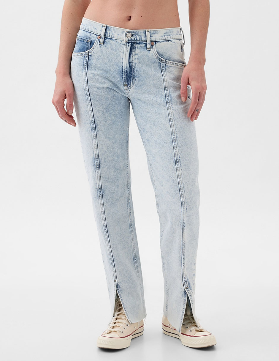 Jeans slim corte cintura para mujer 1
