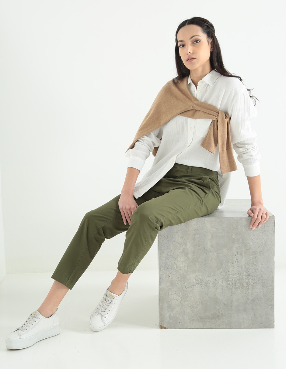 PANTALÓN GAP 862399 ST, 6, VERDE OLIVO