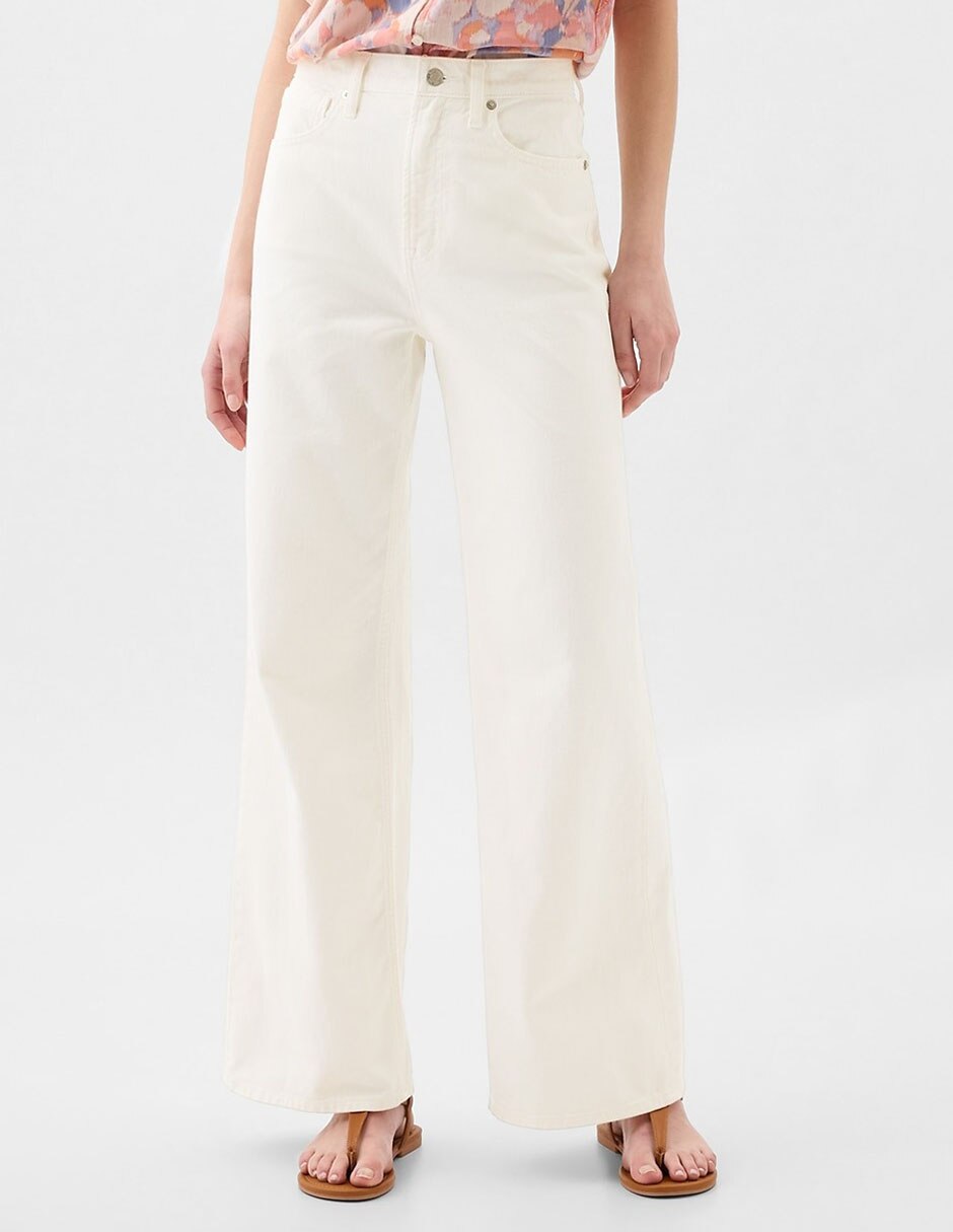 Jeans wide leg corte cintura alta para mujer 1