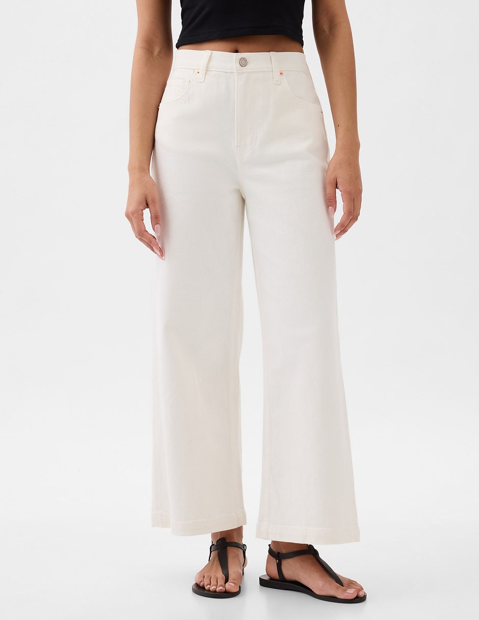 Jeans wide leg corte cintura alta para mujer 1