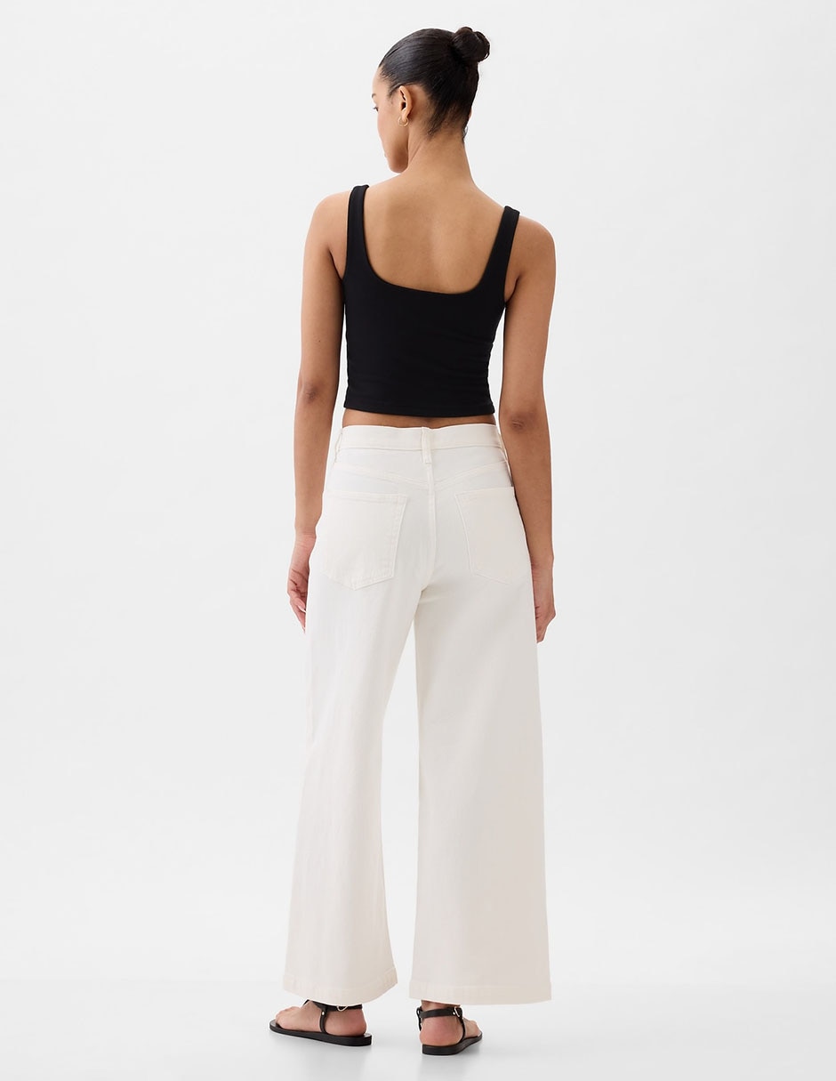 Jeans wide leg corte cintura alta para mujer 2