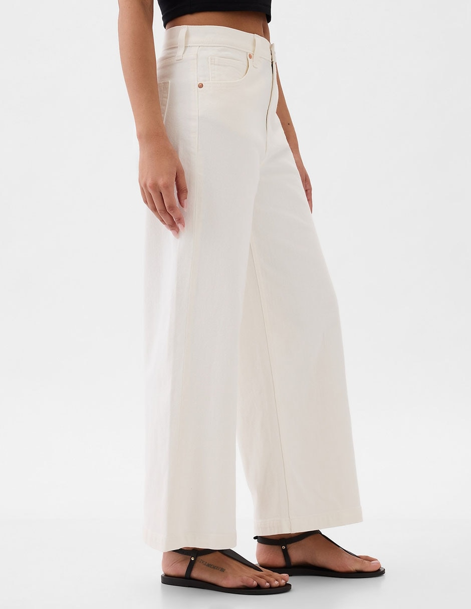 Jeans wide leg corte cintura alta para mujer 4