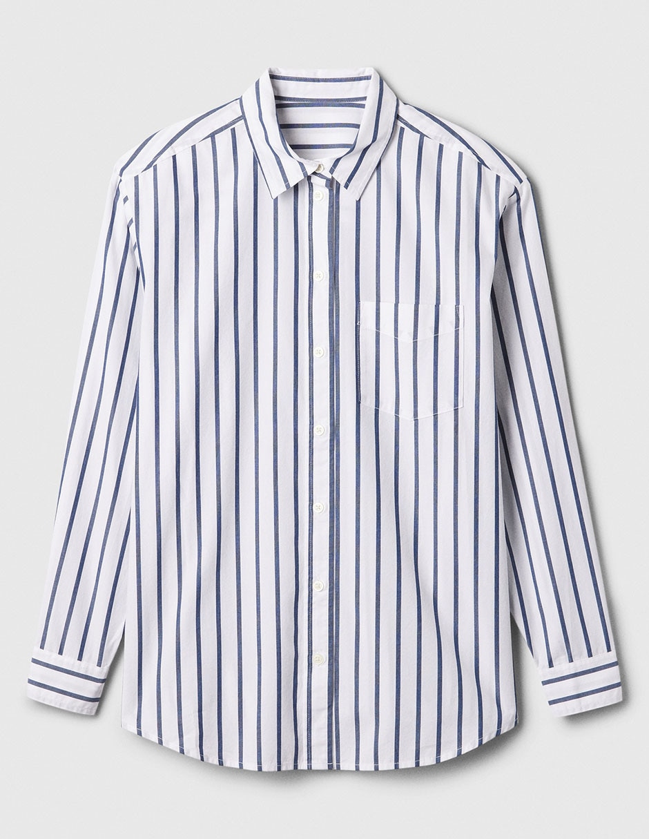 Camisa de algodón manga larga para mujer