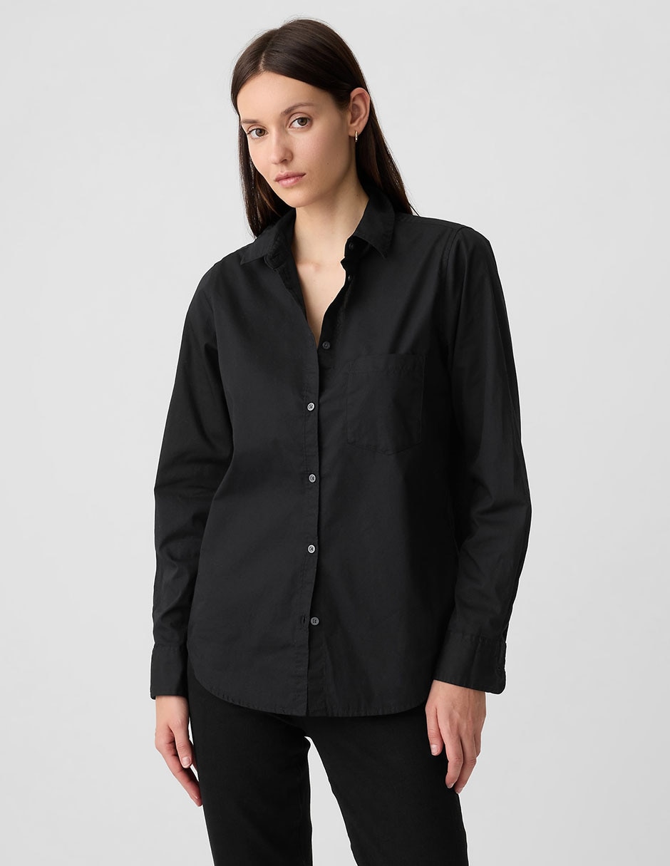 Camisa de algodón manga larga para mujer