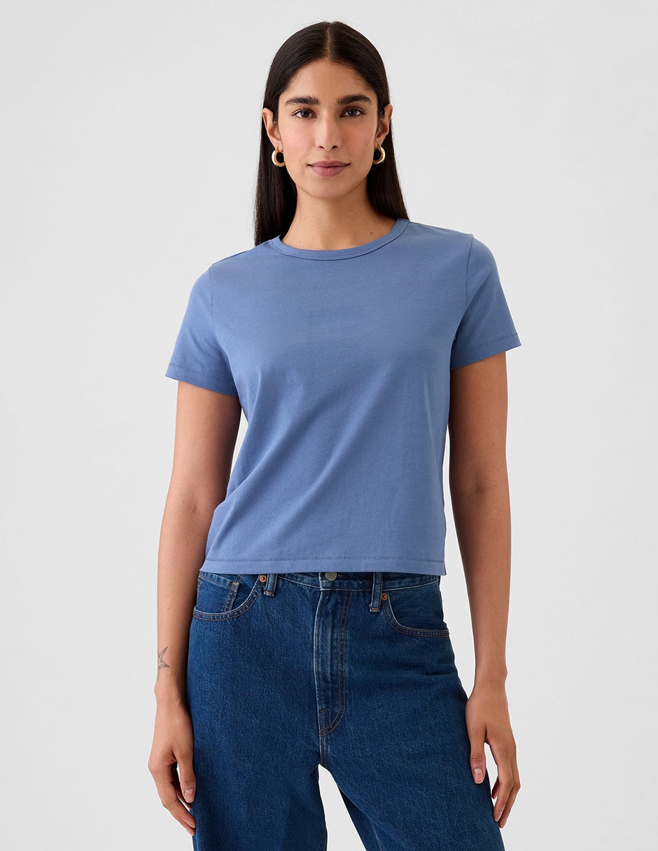 Playera manga corta cuello redondo para mujer Playera manga corta cuello redondo para mujer