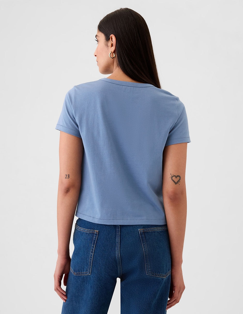 Playera manga corta cuello redondo para mujer 2