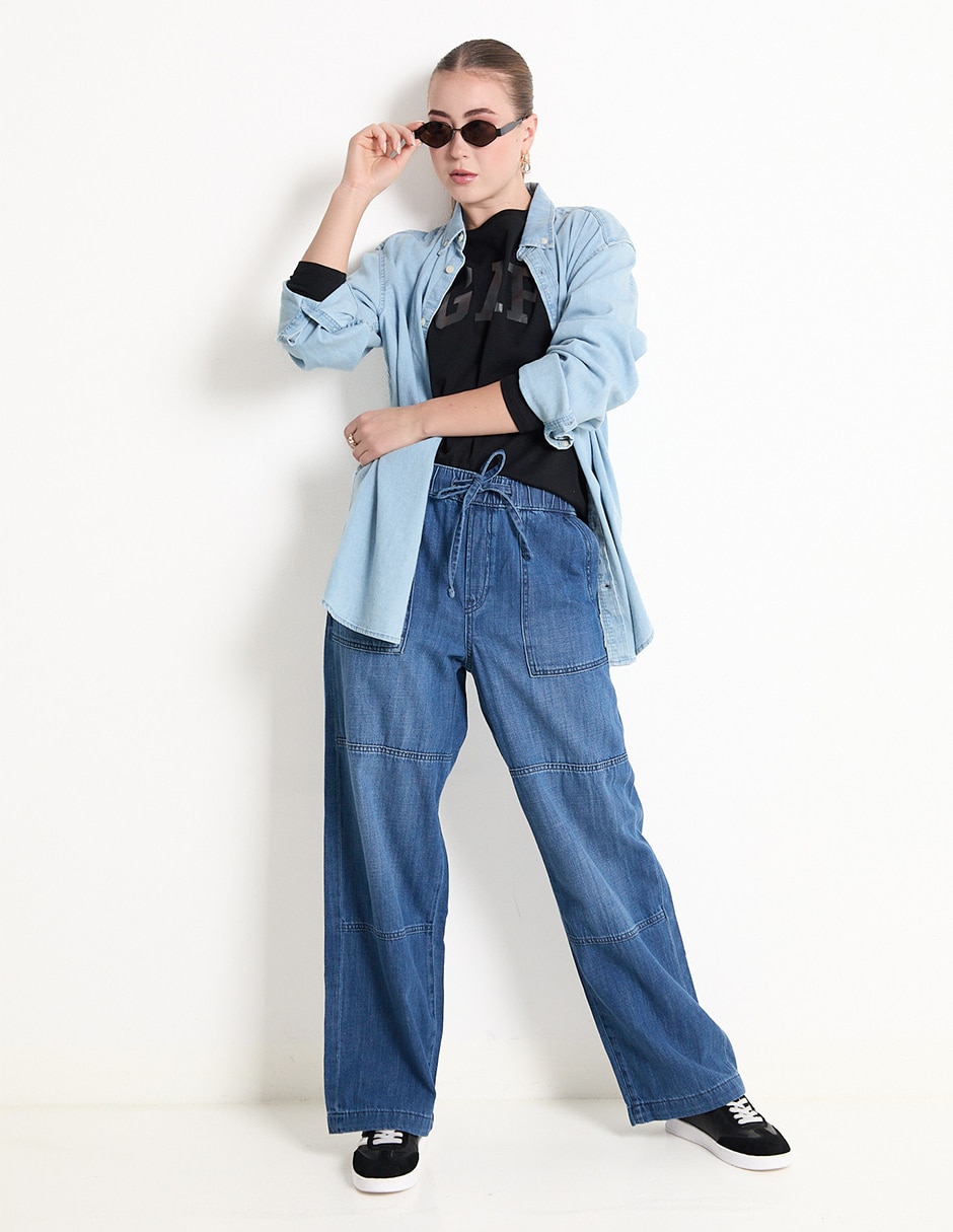 Jeans relaxed wide leg para mujer 3