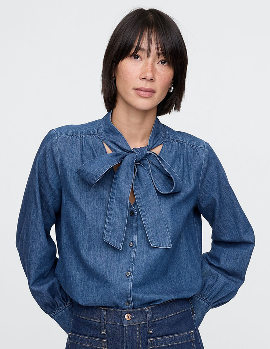 Jeans Blusas De Vestir Liverpool Blusa Camisera DKNY Jeans Manga