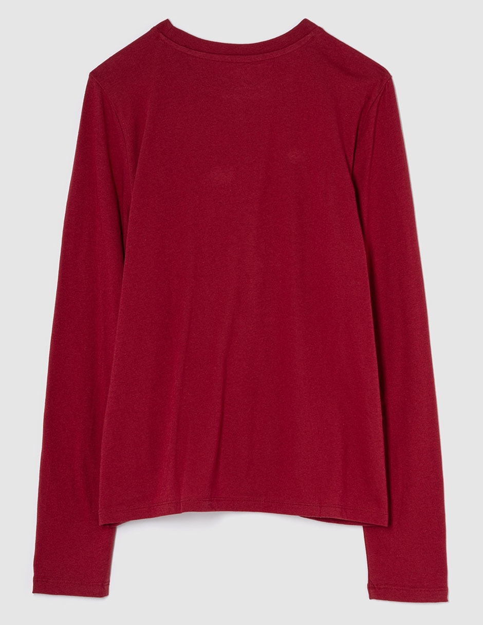 Playera manga larga cuello redondo para mujer 2