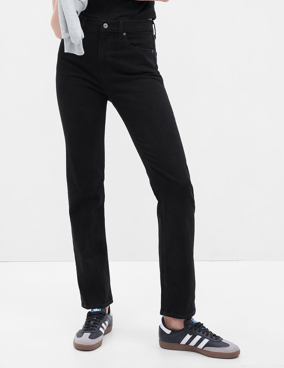 Jeans slim corte a la cintura para mujer 1