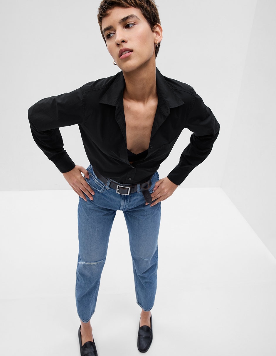 CAMISA GAP 704271 ALGODÓN CO, G, NEGRO