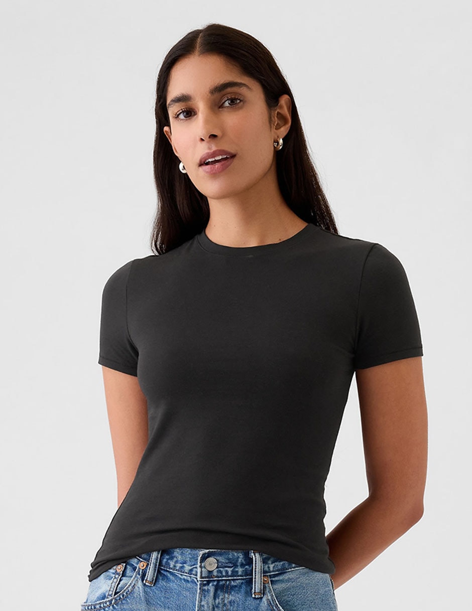PLAYERA GAP 544347 LISO RE, XCH, NEGRO