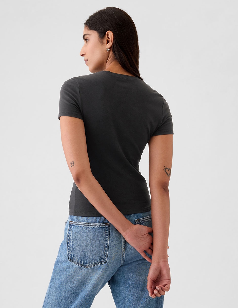 PLAYERA GAP 544347 LISO RE, XCH, NEGRO