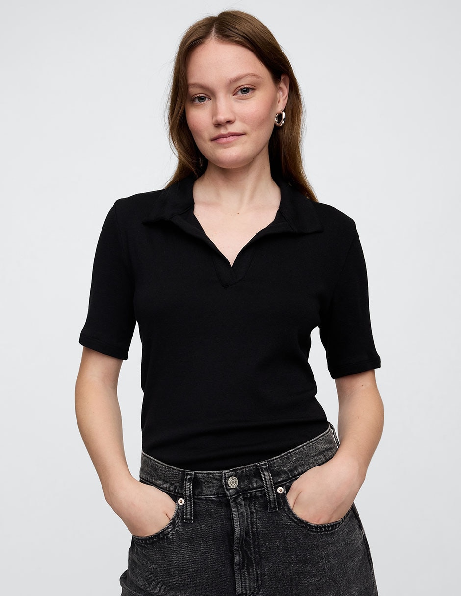 Playera manga corta cuello V para mujer Playera manga corta cuello V para mujer