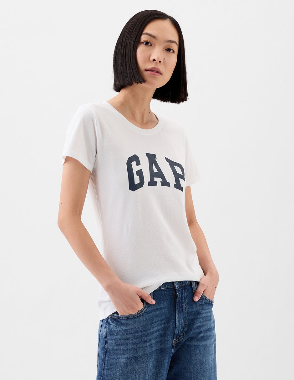 Playera manga corta cuello redondo para mujer