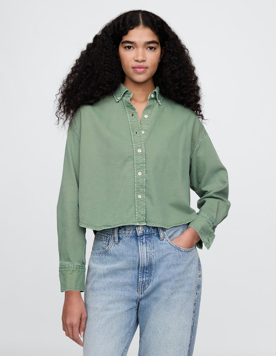 Camisa de algodón manga larga para mujer 1