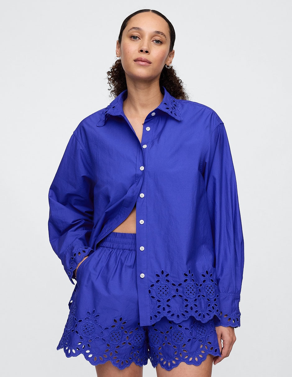 Camisa de algodón manga larga para mujer 1