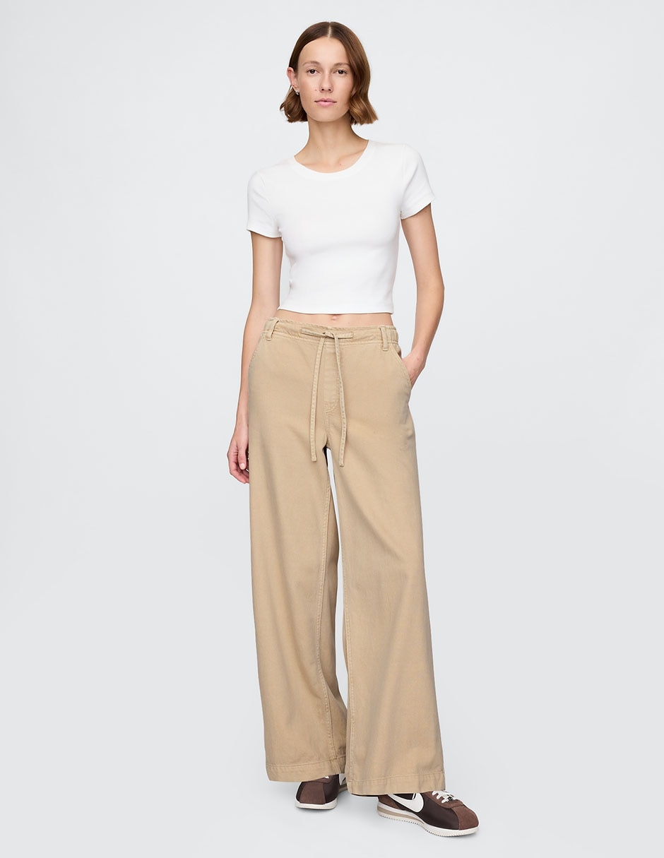 Jeans relaxed baggy corte cintura para mujer 1