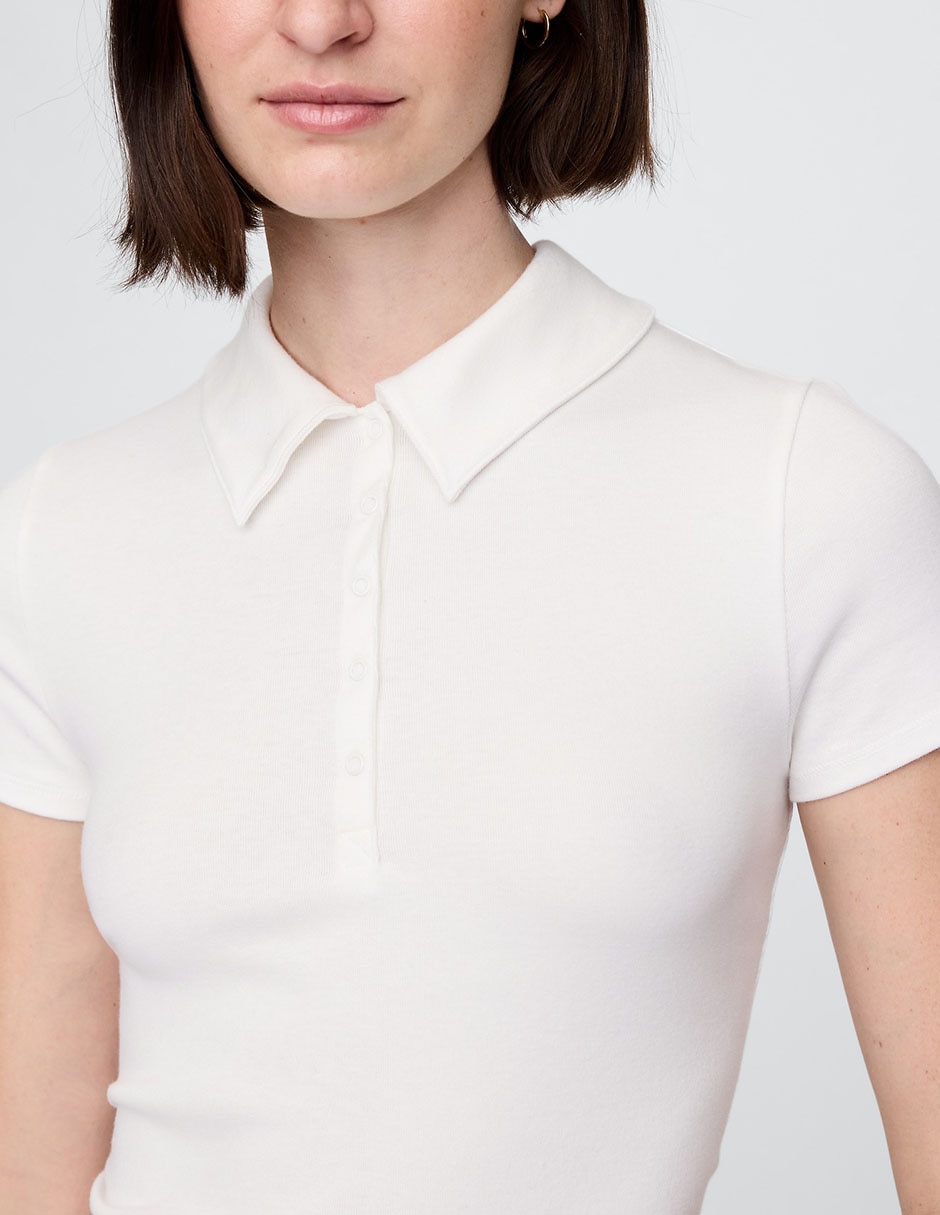 Playera manga corta cuello Polo para mujer 3