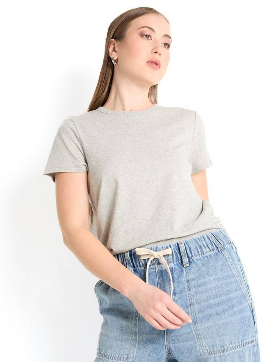 Playera manga corta cuello redondo para mujer Playera manga corta cuello redondo para mujer