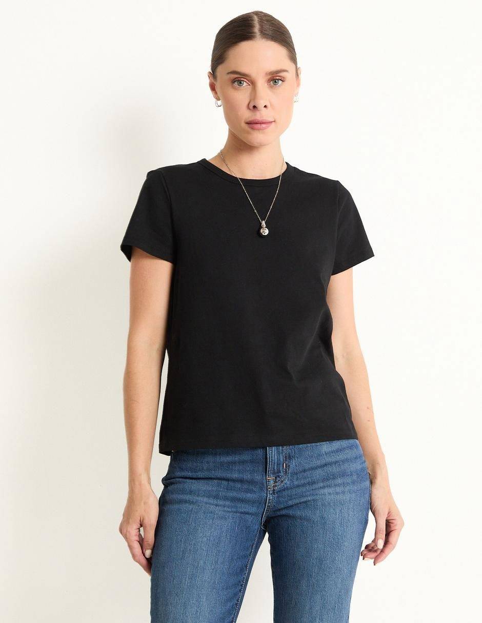 Playera manga corta cuello redondo para mujer Playera manga corta cuello redondo para mujer