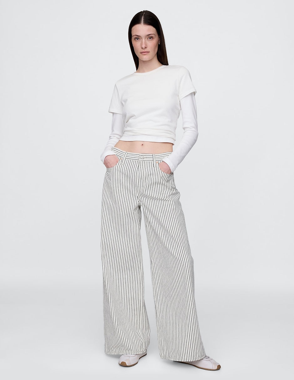 Pantalón relaxed wide leg para mujer
