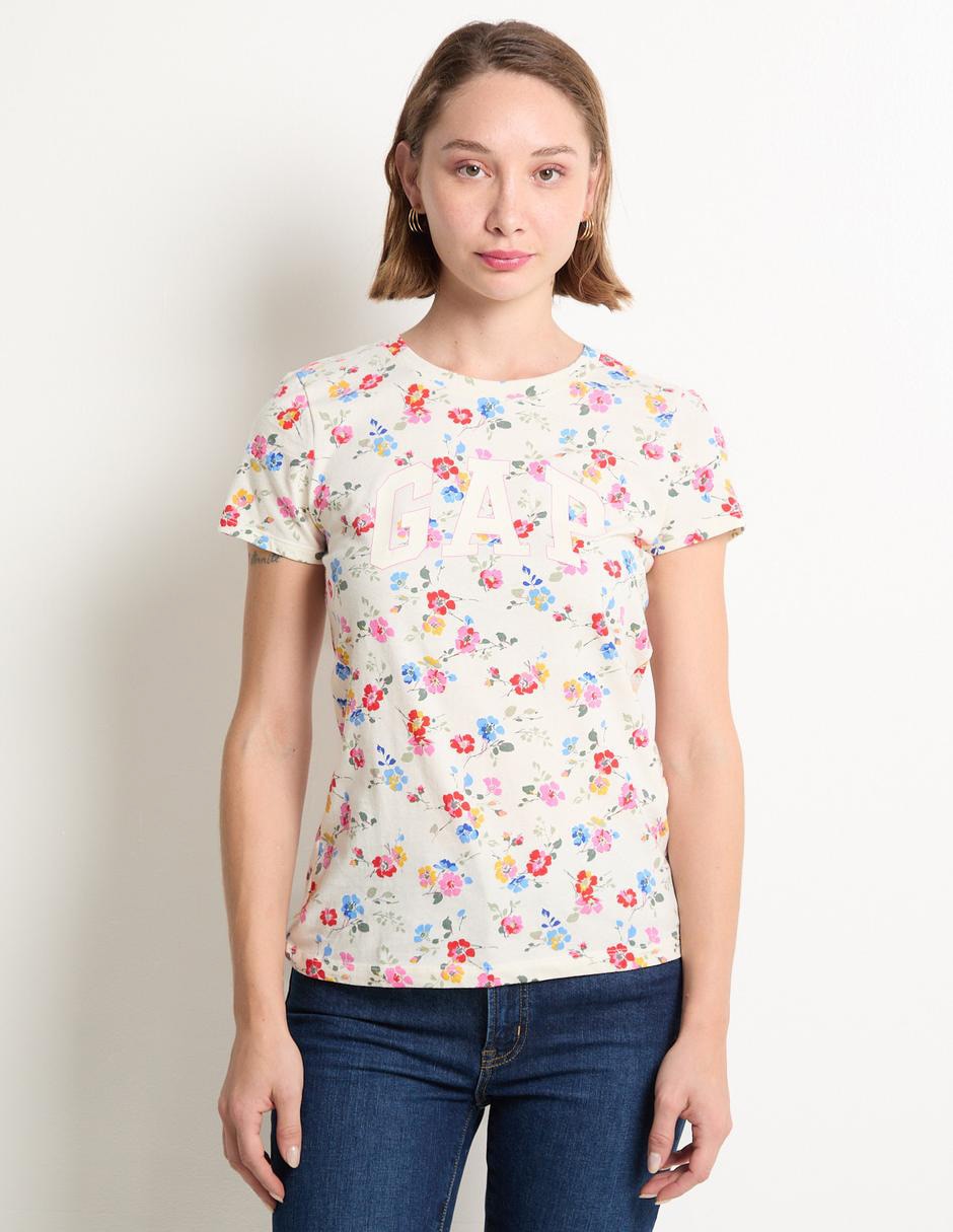 Playera manga corta cuello redondo para mujer