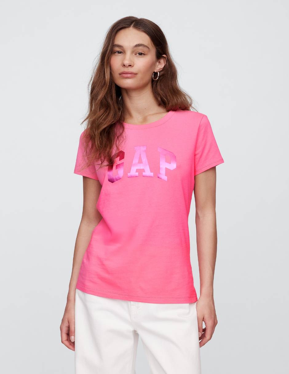 Playera manga corta cuello redondo para mujer