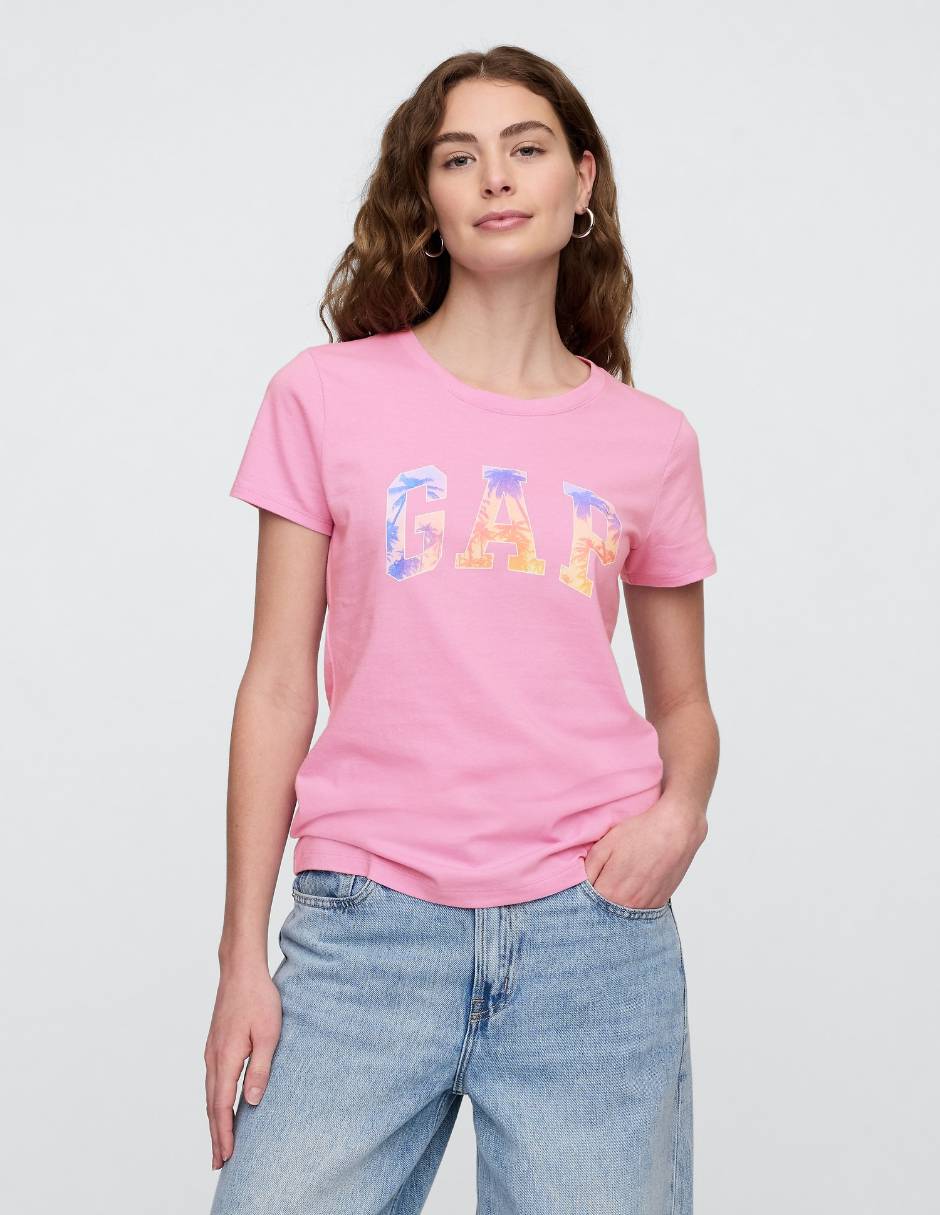Playera manga corta cuello redondo para mujer