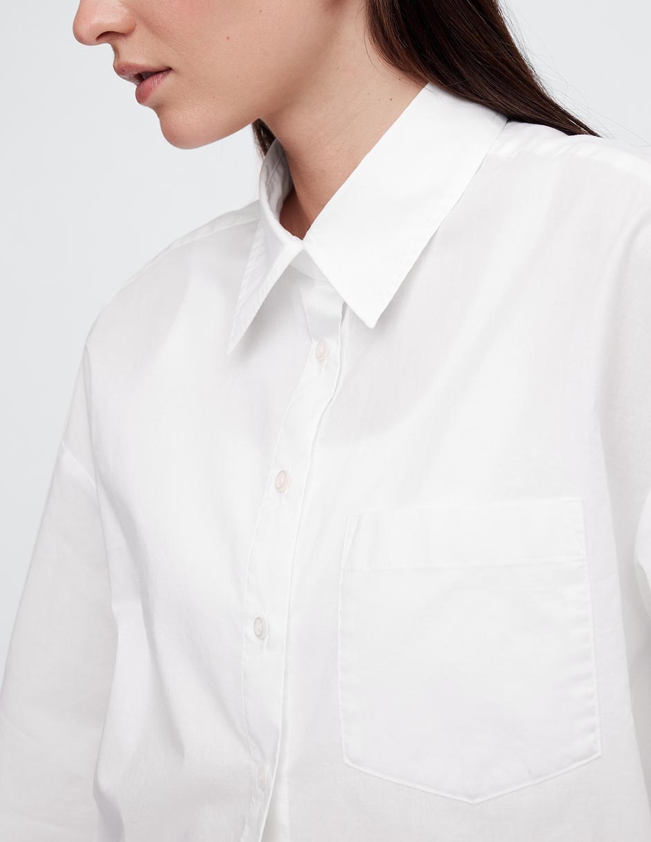 Camisa de algodón manga larga para mujer 4