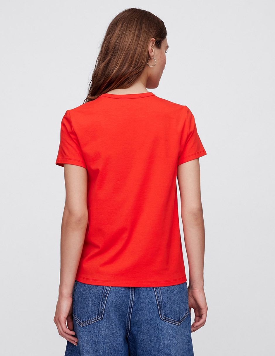 Playera manga corta cuello redondo para mujer