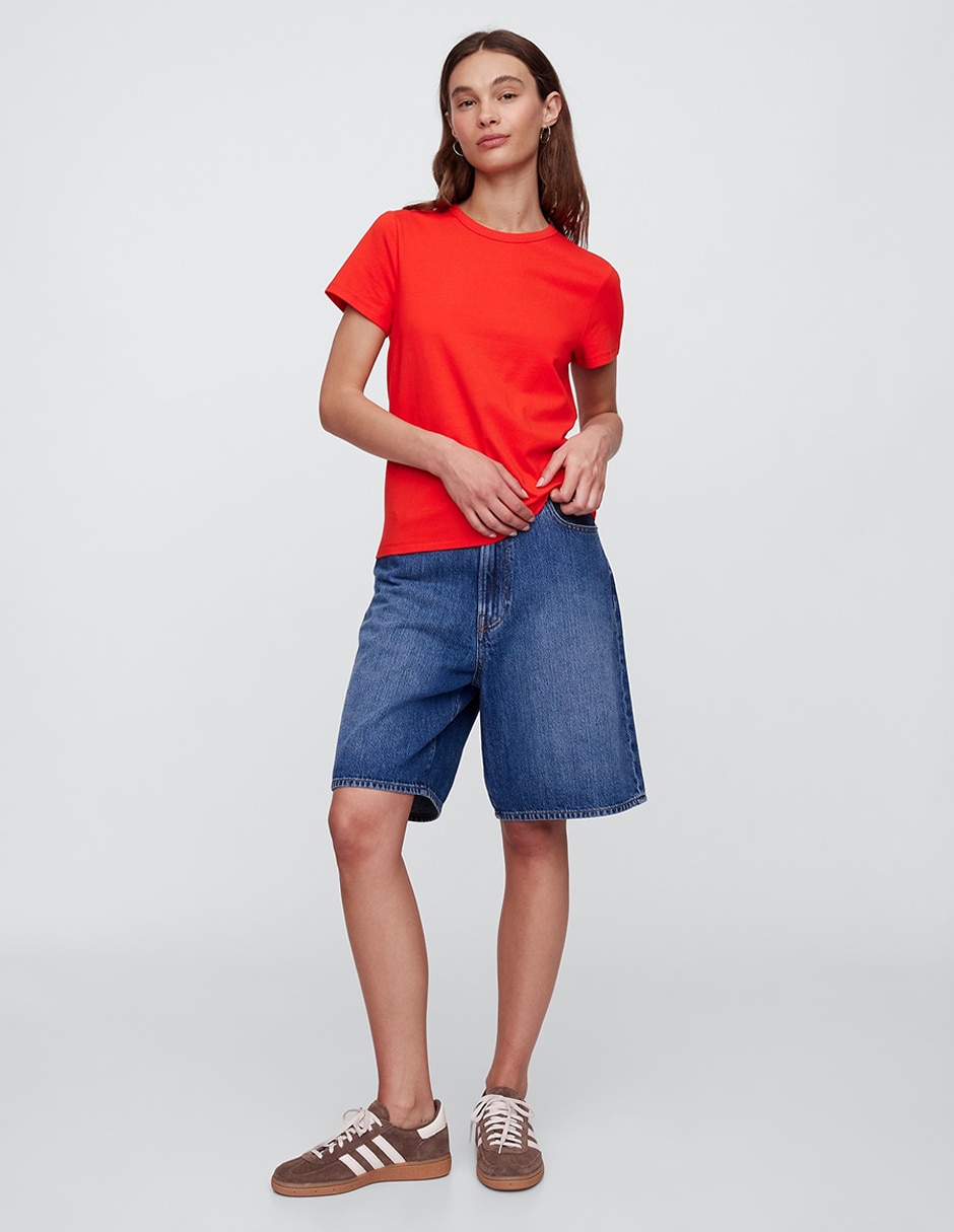 Playera manga corta cuello redondo para mujer