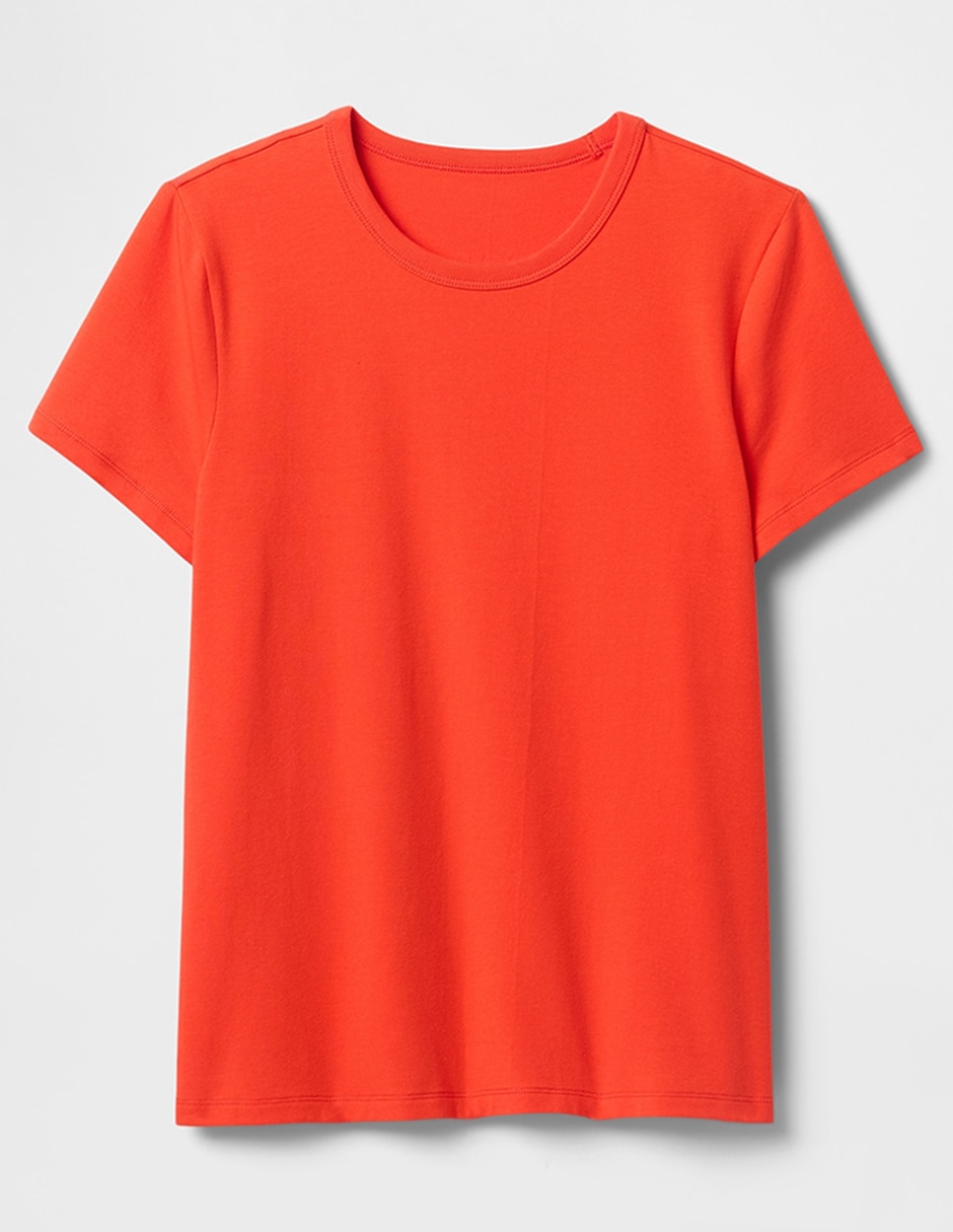 Playera manga corta cuello redondo para mujer