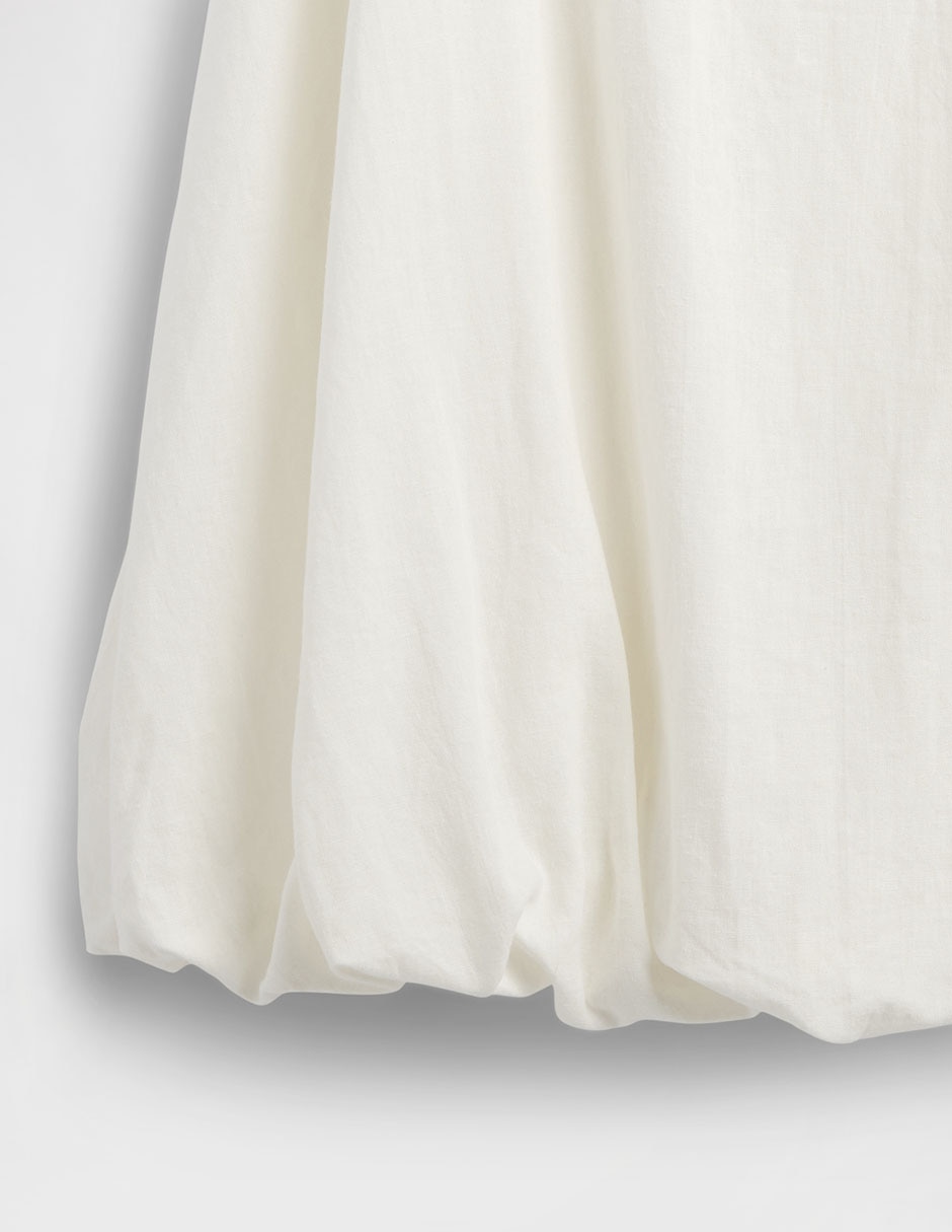 VESTIDO GAP 770508 LINO S/M, XG, BLANCO
