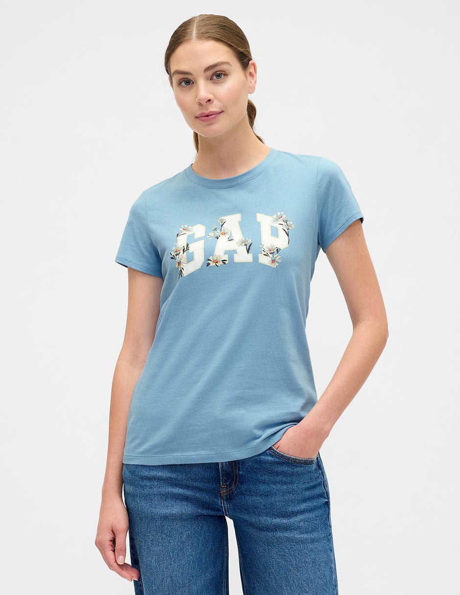Playera manga corta cuello redondo para mujer