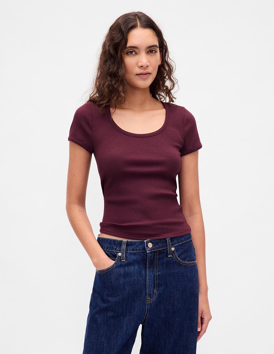 Playera manga corta cuello redondo para mujer Playera manga corta cuello redondo para mujer