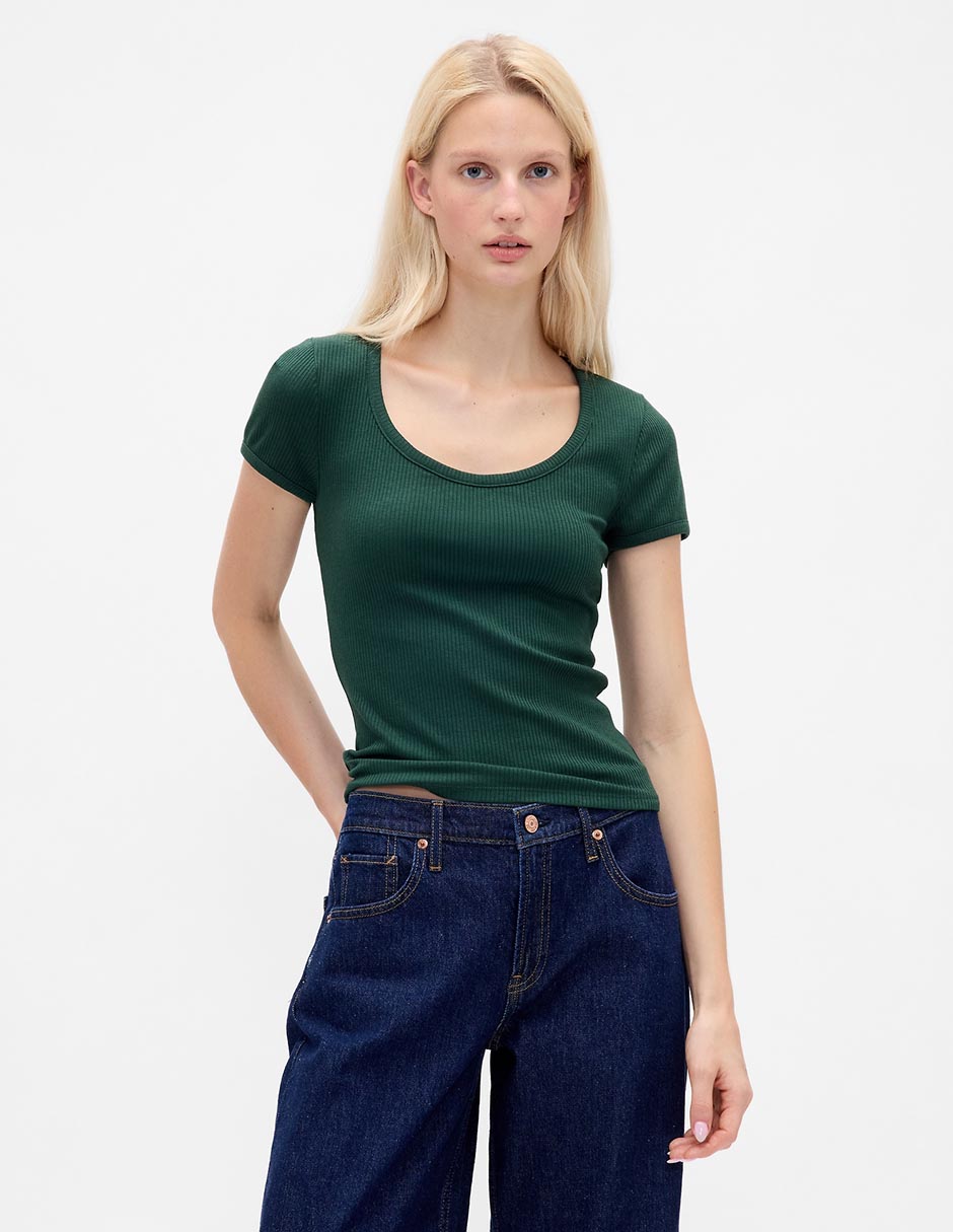 Playera manga corta cuello redondo para mujer Playera manga corta cuello redondo para mujer