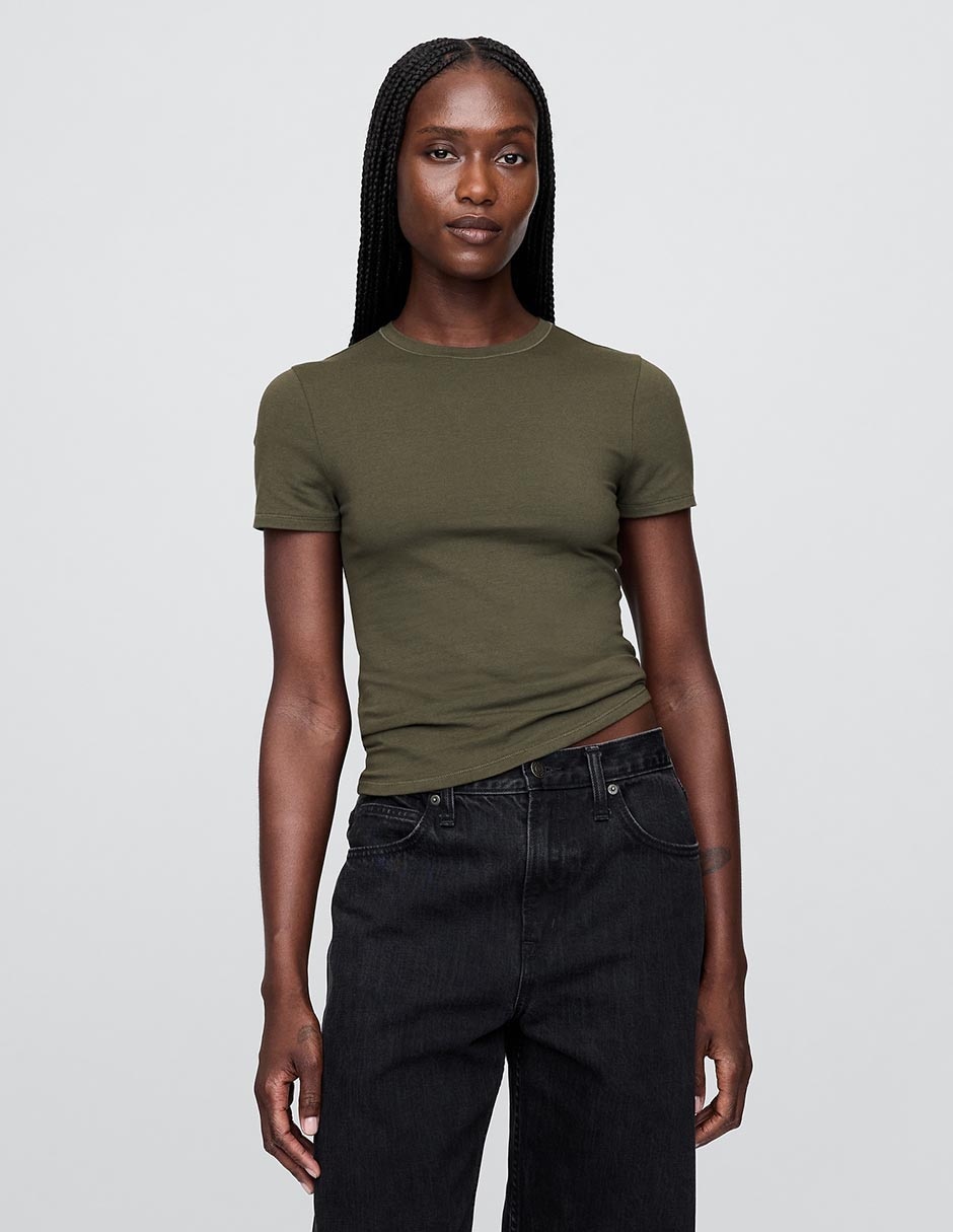 Playera manga corta cuello redondo para mujer Playera manga corta cuello redondo para mujer