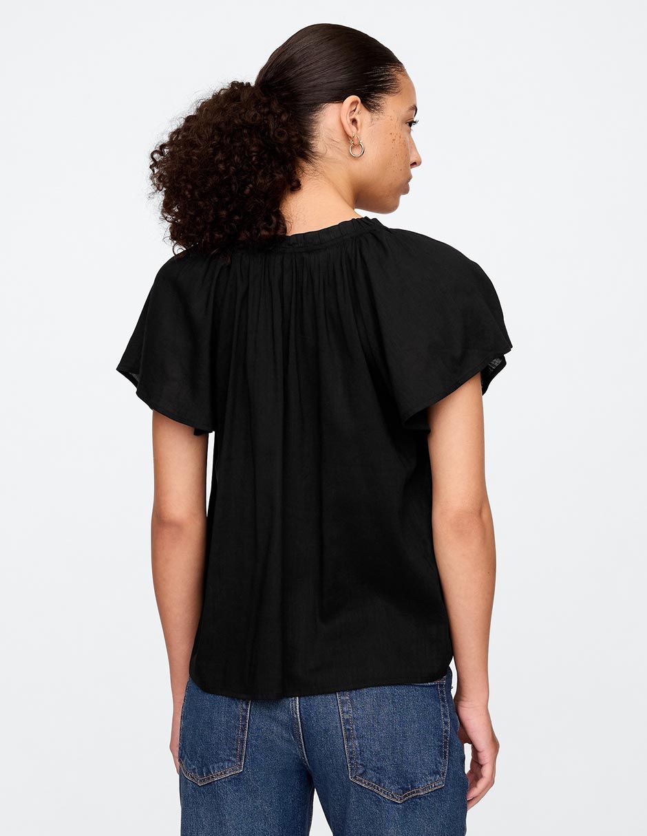 BLUSA GAP 728745 LISO CAP, M, NEGRO