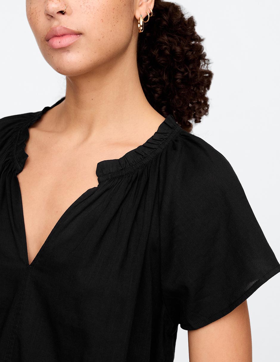 BLUSA GAP 728745 LISO CAP, M, NEGRO