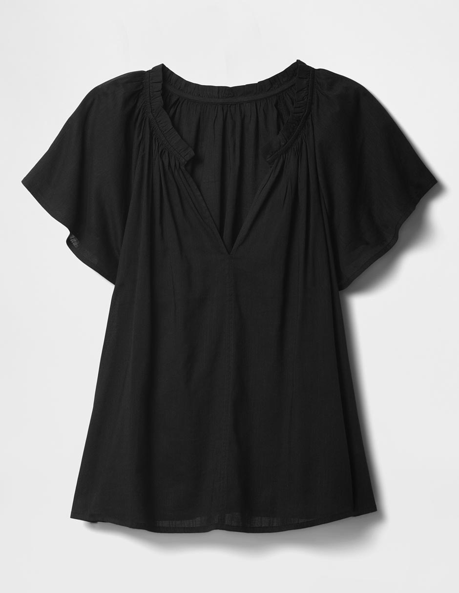 BLUSA GAP 728745 LISO CAP, M, NEGRO