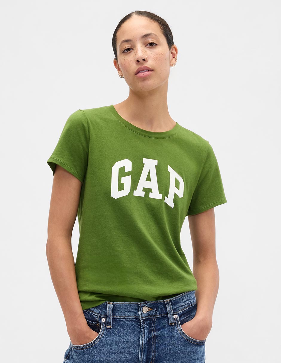 Playera manga corta cuello redondo para mujer