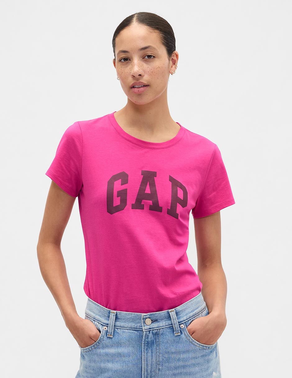 Playera manga corta cuello redondo para mujer
