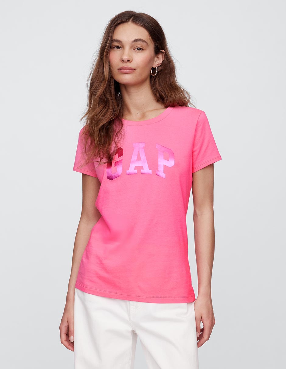 Playera manga corta cuello redondo para mujer