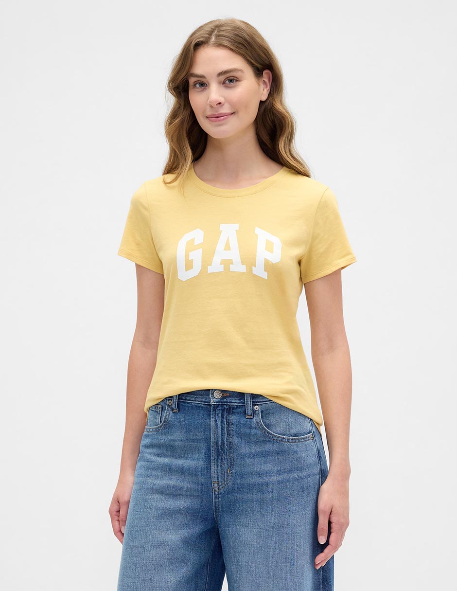 Playera manga corta cuello redondo para mujer