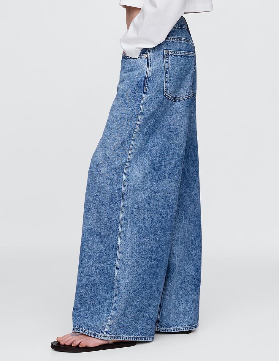 Jeans baggy corte cadera para mujer